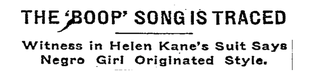 A headline from a New York Times article about Helen Kane’s lawsuit